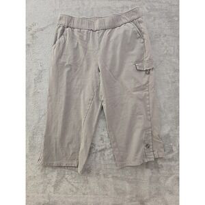 Neon Buddha Capri Pants Womens Large‎ Light Gray Elastic Waist Easy Care